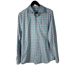 Vineyard Vines On-The-Go Performance L‎ Plaid Button Down Shirt Men's Blue Pink